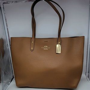 Coach Leather Town Tote 72673 Light Saddle